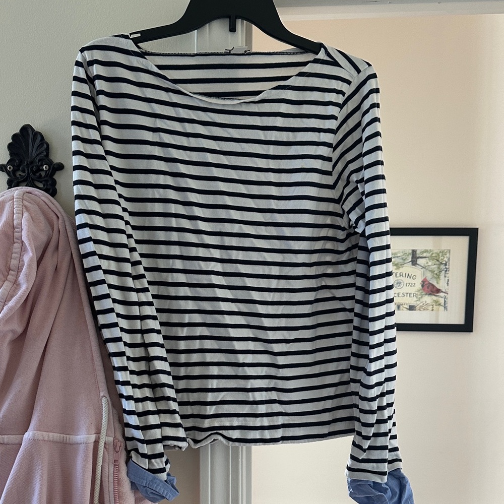 Striped Blue and White Women's Top